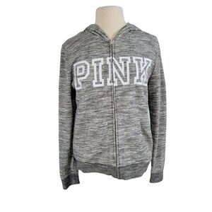 VS Pink Gray Space Dye Zip Up Hoodie Sweatshirt